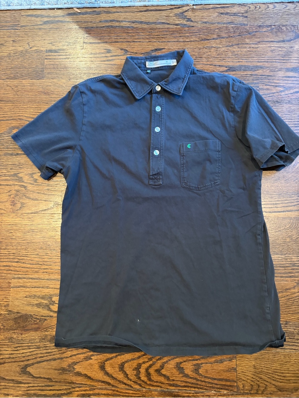 Criquet Men's Navy Polo with Chest Pocket